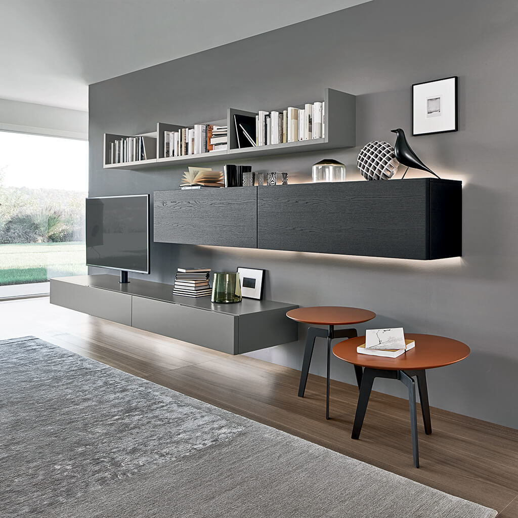 Meuble tv suspendu design LAMPO L5C60 - contemporain VAZARD home