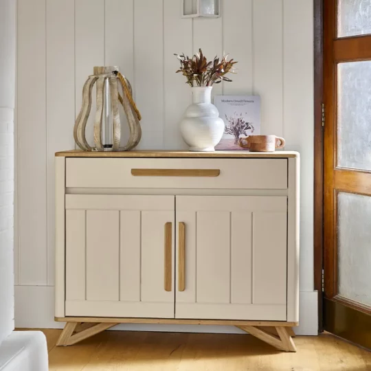 Grand Meuble Entree Scandinave Bois Blanc Alva