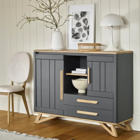 Meuble Appui Scandinave Bois Antracite Alva