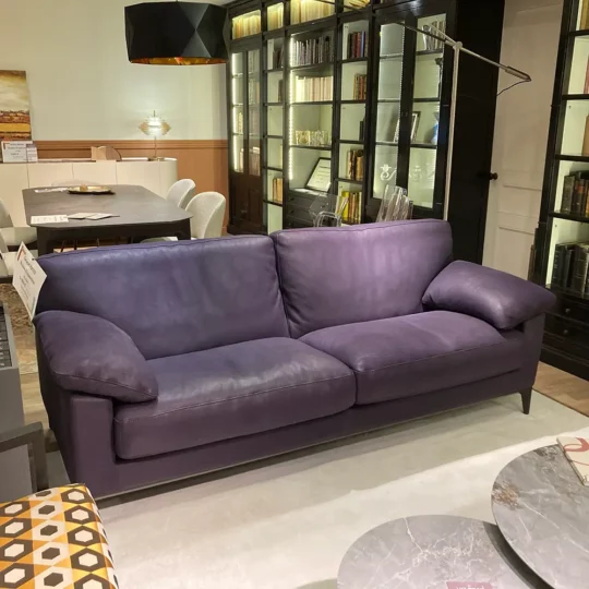 Canape Mateo Cuir Violet Vazard Home Aubaine