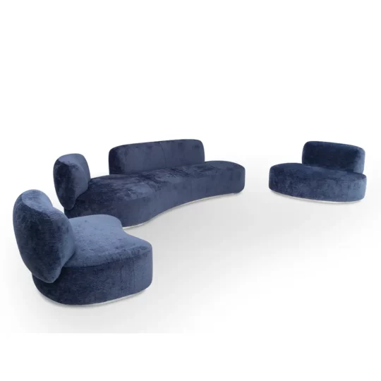 Canape Moderne Organique Modulable Tissu Bleu I Sassi