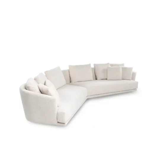 Canape Moderne Organique Tissu Blanc Aplonb