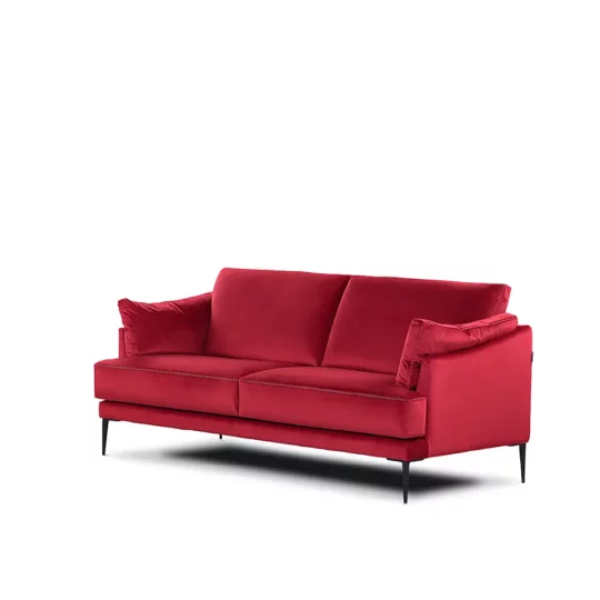 Canape Style Classique Chic Velour Rouge Fleur