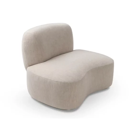 Fauteuil Moderne Organique Modulable Tissu Blanc I Sassi