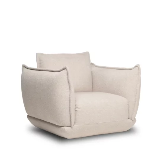 Fauteuil Moderne Organique Tissu Blanc L Eclair