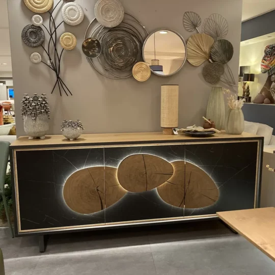 Buffet Neptune Noir Vazard Home Aubaine