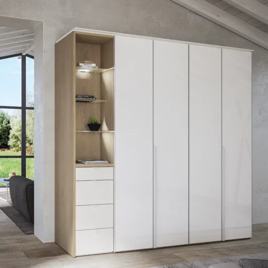 Grande Armoire Porte Battante Laque Blanche Celio Bloom